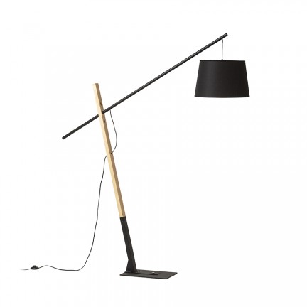 RENDL stojanová lampa DANTE stojanová černá dřevo 230V E27 25W R13653 1