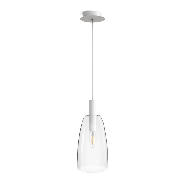 RENDL lámpara colgante BELLINI L E14 colgante blanco vidrio transparente 230V E14 15W R13658 1