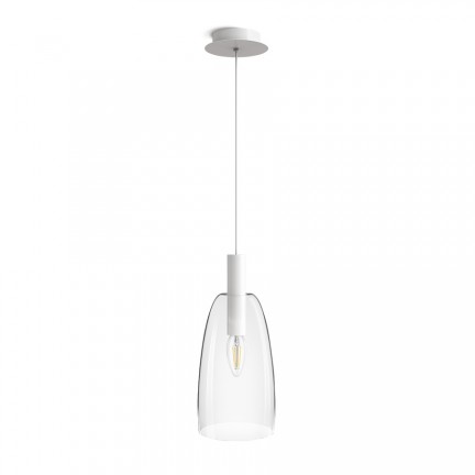 RENDL lámpara colgante BELLINI L E14 colgante blanco vidrio transparente 230V E14 15W R13658 1