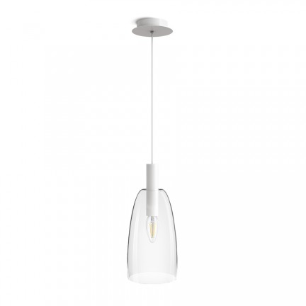 RENDL Hängeleuchte BELLINI L E14 Pendelleuchte weiß Klarglas 230V LED E14 15W R13658 1