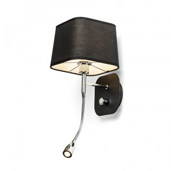 RENDL seinävalaisin PERTH seinä LED musta/musta kromi 230V E14 LED 15+3W 30° 3000K R13662 3