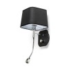 RENDL nástěnná lampa PERTH nástěnná s LED bodovkou černá/černá chrom 230V LED E14 LED 7+3W 30° 3000K R13662 6