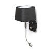 RENDL стенна лампа PERTH nástěnná s LED bodovkou černá/černá chrom 230V LED E14 LED 7+3W 30° 3000K R13662 2