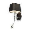 RENDL nástěnná lampa PERTH nástěnná s LED bodovkou černá/černá chrom 230V LED E14 LED 7+3W 30° 3000K R13662 1