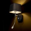 RENDL nástěnná lampa PERTH nástěnná s LED bodovkou černá/černá chrom 230V LED E14 LED 7+3W 30° 3000K R13662 3