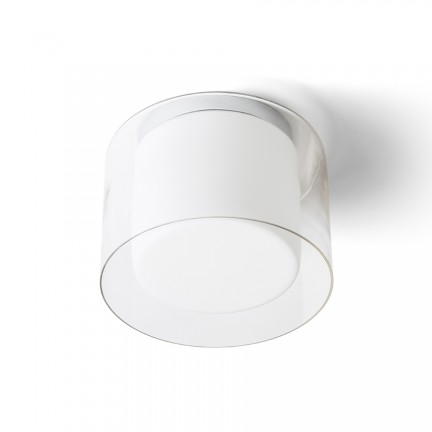 RENDL surface mounted lamp VENICE 23 ceiling clear glass/opal-colored glass/chrome 230V E27 20W IP44 R13684 1