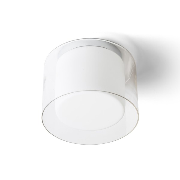 RENDL surface mounted lamp VENICE 23 ceiling clear glass/opal-colored glass/chrome 230V LED E27 11W IP44 R13684 1