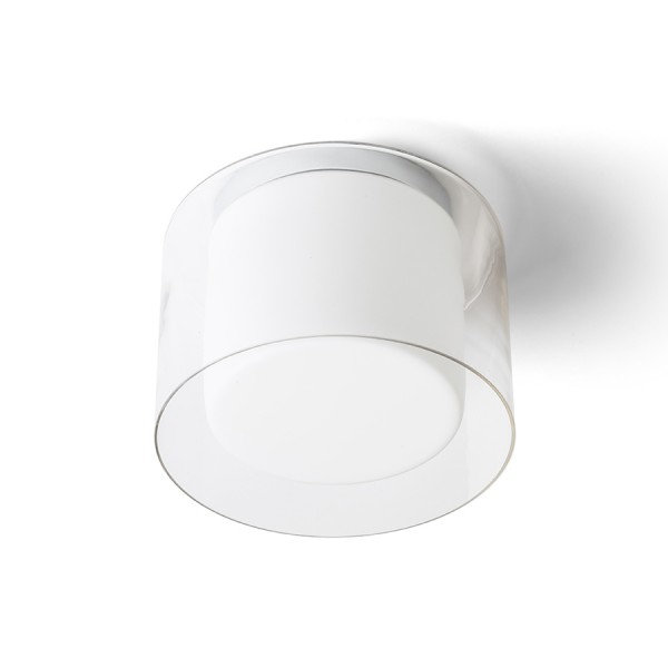 RENDL opbouwlamp VENICE 23 plafondlamp helder glas/opaalglas/chroom 230V LED E27 11W IP44 R13684 1