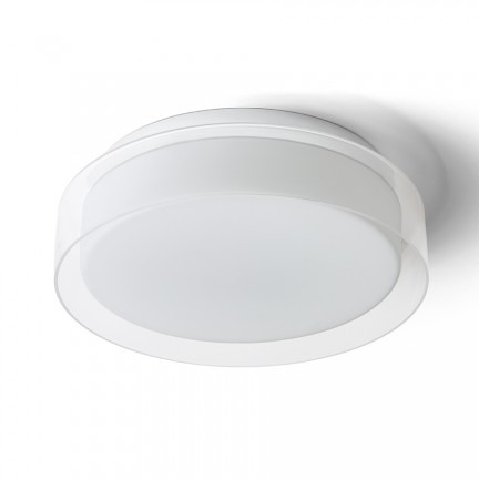 RENDL surface mounted lamp VENICE LED 30 ceiling clear glass/opal-colored glass/chrome 230V LED 12W IP44 3000K R13685 1