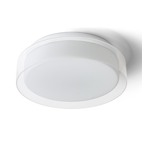 RENDL pinta-asennettu valaisin VENICE LED 30 katto kirkas lasi/opaalilasi/kromi 230V LED 12W IP44 3000K R13685 1
