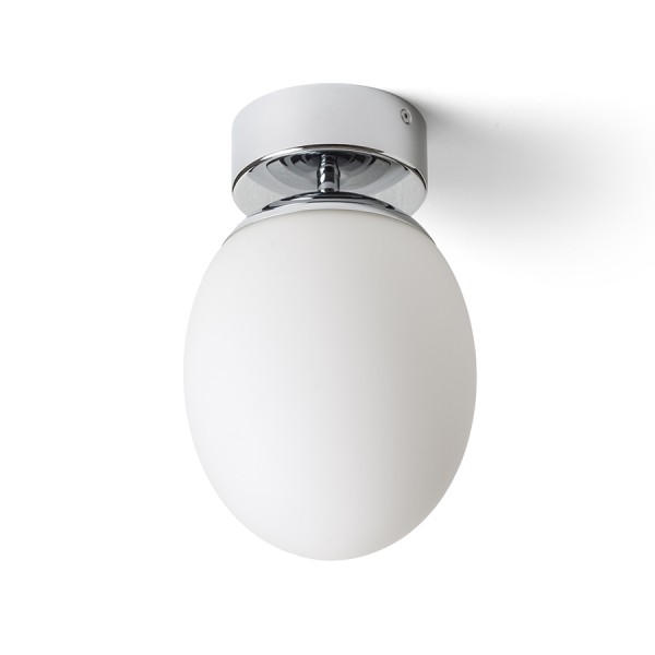 RENDL surface mounted lamp MERINGUE 16 ceiling opal-colored glass/chrome 230V E27 15W IP44 R13690 1