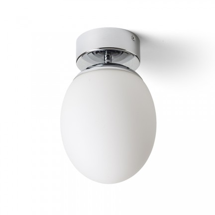 RENDL surface mounted lamp MERINGUE 16 ceiling opal-colored glass/chrome 230V LED E27 15W IP44 R13690 1