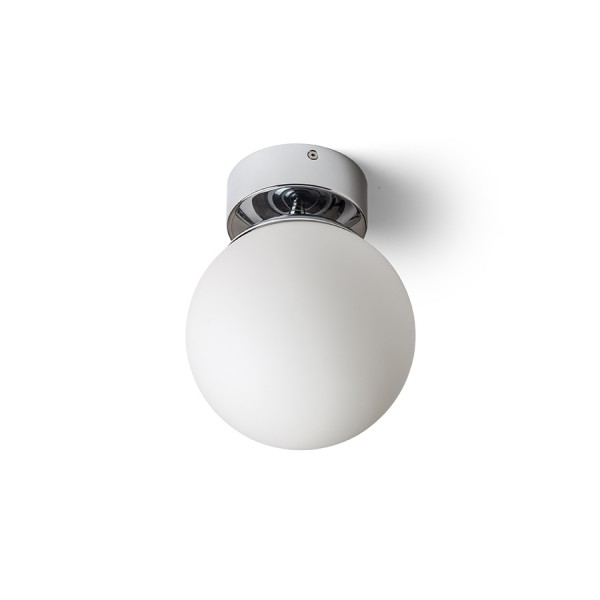 RENDL surface mounted lamp BOLLY 17 ceiling opal-colored glass/chrome 230V E27 15W IP44 R13693 1