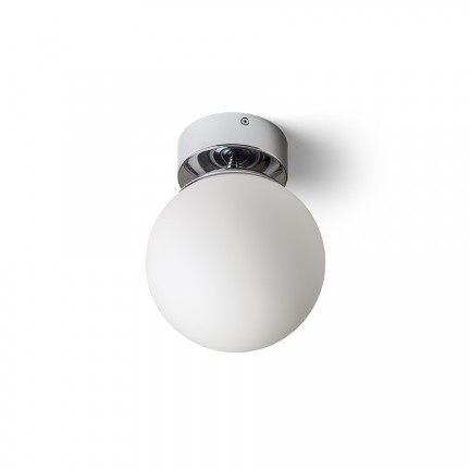 RENDL surface mounted lamp BOLLY 17 ceiling opal-colored glass/chrome 230V LED E27 11W IP44 R13693 1