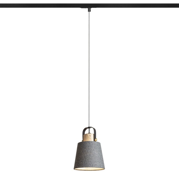 RENDL 1-faset skinne CHOUPETTE til 1-faset skinner gråsort tekstil/træ 230V LED E27 11W R13720 1
