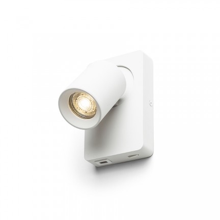 RENDL Spotlight VOLTERA USB wandlamp wit 230V LED GU10 9W R13763 1
