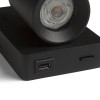 RENDL bodové světlo VOLTERA USB nástěnná černá 230V GU10 50W R13764 10