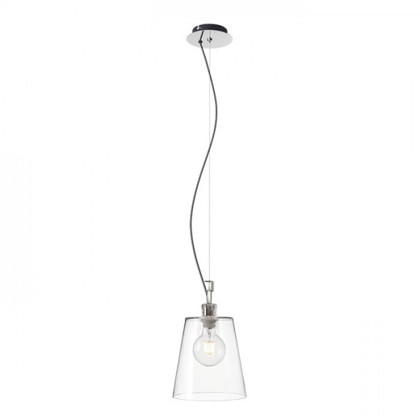 RENDL hanglamp BABU NEW 22 hanglamp Helder glas/Chroom 230V E27 53W R13826 1