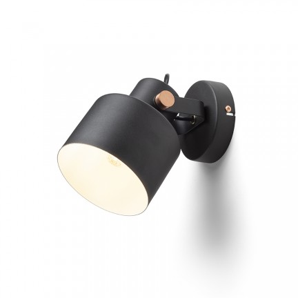 RENDL Spotlight CELEIA opbouwlamp mat zwart Geborsteld Koper 230V E27 40W R13902 1