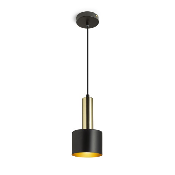 RENDL lámpara colgante GIULIA 12 colgante negro/dourado cinza latón 230V LED E27 11W R13909 1