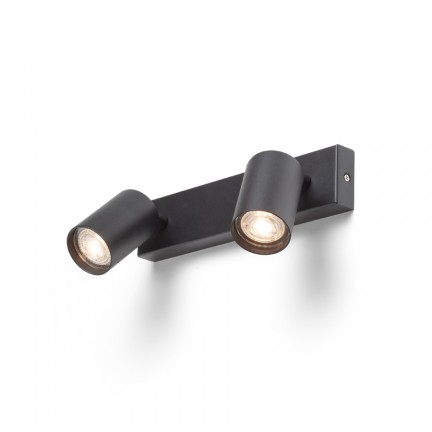 RENDL Spotlight DUDE II opbouwlamp zwart 230V LED GU10 2x9W R13923 1