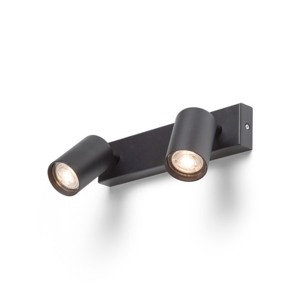RENDL Spotlight DUDE II opbouwlamp zwart 230V LED GU10 2x9W R13923 1