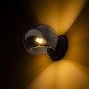 RENDL wandlamp SOLARIS opbouwlamp rookglas/zwart 230V LED E14 7W R13996 2
