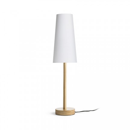 RENDL table lamp MAUI/CONNY 15/30 table Polycotton white/wood 230V LED E27 7W R14034 1