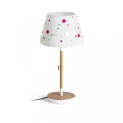 RENDL table lamp KEITH/DELISA table with USB white buttons/beech 230V LED E27 7W R14037 1