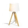 RENDL Stolna svjetiljka ALVIS/AMBITUS 30 stolna bijeli polikoton/bambus 230V LED E27 15W R14041 2