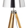 RENDL lámpara de pie ALVIS/ILUSION en pie hoja de cromo/bambú 230V LED E27 15W R14045 2