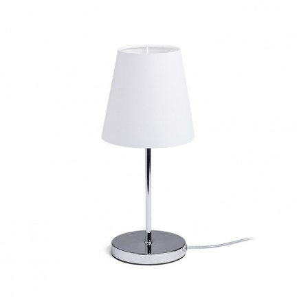 RENDL stolní lampa NYC/CONNY 15/15 stolní Polycotton bílá/chrom 230V LED E27 11W R14047 1
