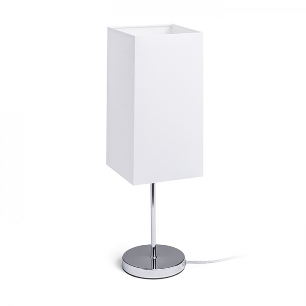 RENDL table lamp NYC/TEMPO 15/30 table Polycotton white/chrome 230V LED E27 15W R14063 1
