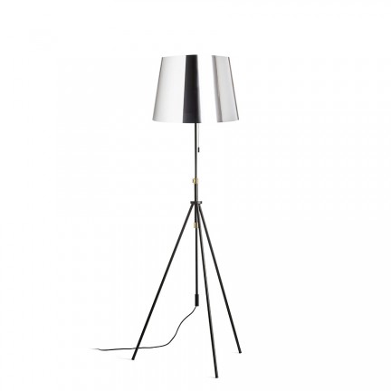 RENDL Stehlampe LUTON/ILUSION Standleuchte Chromfolie/schwarz/Metall 230V LED E27 15W R14065 1