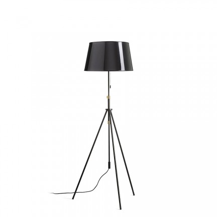 RENDL lampa cu suport LUTON/RIDICK de podea negru lucios folie aurie/negru/metal 230V LED E27 11W R14066 1