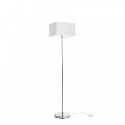 RENDL Stehlampe NYC/TEMPO 30/19 Standleuchte Polycotton weiß/Chrom 230V LED E27 15W R14085 1
