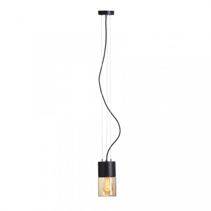 RENDL Aussenleuchte QUINN Pendelleuchte schwarz Bernsteinfarbenes Glas 230V LED E27 11W IP54 R14130 1