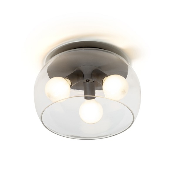 RENDL Montažna svjetiljka AMANDA stropna mat crna prozirno staklo 230V LED E27 3x15W R14131 1