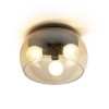 RENDL Montažna svjetiljka AMANDA stropna mat crna staklo jantarne boje 230V LED E27 3x15W R14132 1