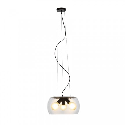 RENDL висяща лампа AMANDA závěsná matná černá čiré sklo 230V LED E27 3x15W R14134 1