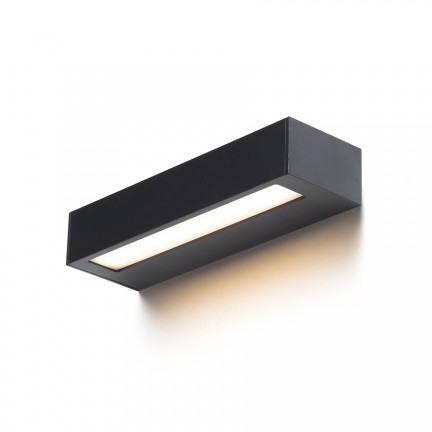 RENDL Aussenleuchte ASTER 25 Wandleuchte schwarz milchfarbenes Acryl 230V LED 2x6W IP65 3000K R14198 1