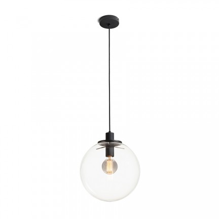RENDL Hängeleuchte BOULDER 30 Pendelleuchte Klarglas/schwarz 230V LED E27 15W R14393 1