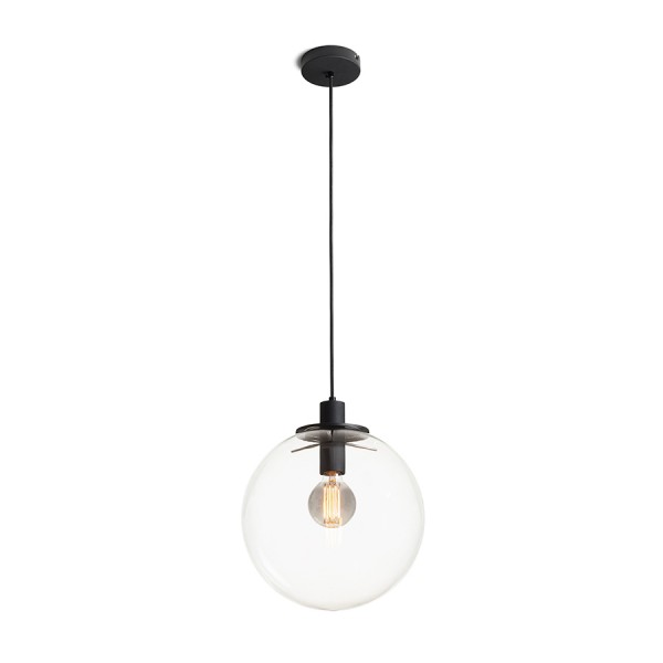 RENDL Viseća rasvjeta BOULDER 30 viseća prozirno staklo/crna 230V LED E27 15W R14393 1