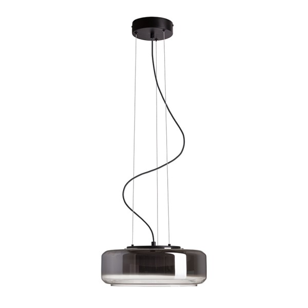 RENDL Hängeleuchte NAOMI 35 Pendelleuchte Rauchglas/Milchglas/schwarz 230V LED 18W 3000K R14400 1