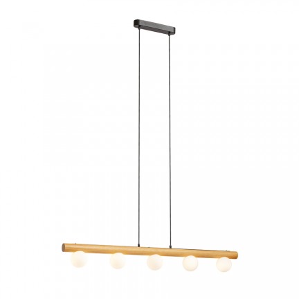 RENDL Hängeleuchte NOCTIS Pendelleuchte Holz/Opalglas 230V LED G9 5x7W R14460 1