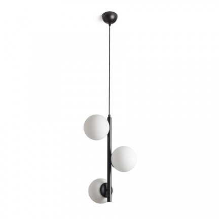 RENDL Hängeleuchte ETHERIA Pendelleuchte schwarz Opalglas 230V LED E27 3x11W R14484 1